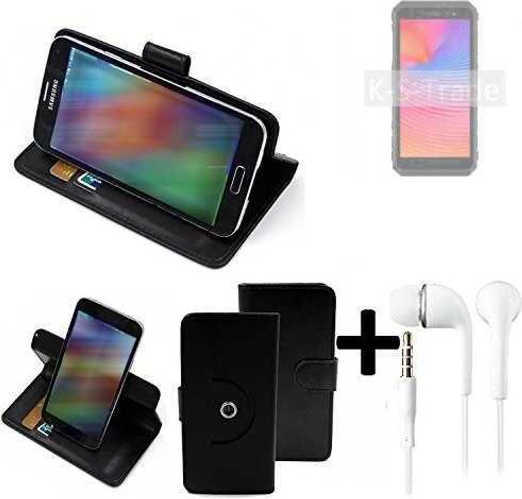 K-S-Trade Handy Hülle Schutz Hülle + Kopfhörer kompatibel mit Ulefone Power Armor X11 Pro Handyhülle Flipcase Smartphone Cover Handy Schutz Tasche