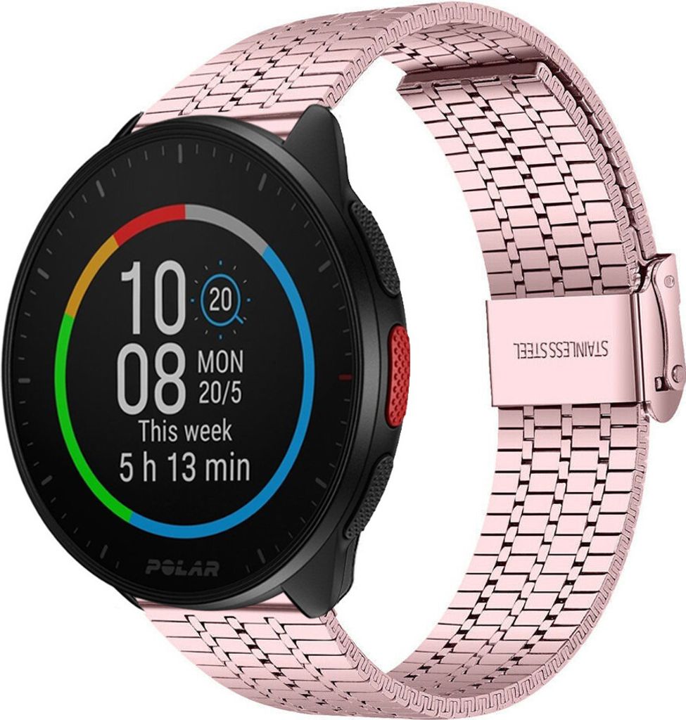 Strap-it Stahlarmband - Kompatibel mit Polar Pacer Armband Ersatzarmband Edelstahl Armband mit schnappverschluss Sportuhr zubehör für smartwatch ...
