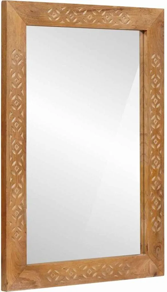 Specchio da bagno con specchio marrone chiaro 70 x 50 x 2,5 cm