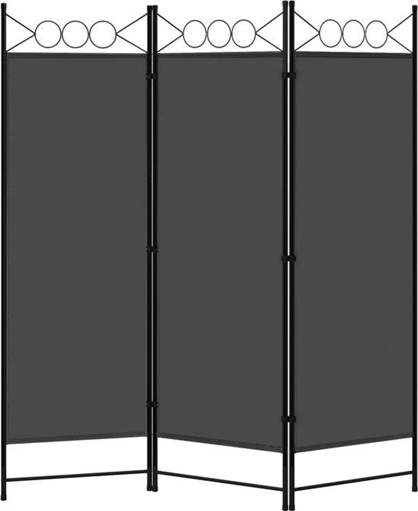 Paravent 3 volets gris foncé - Cloison de séparation mobile en tissu