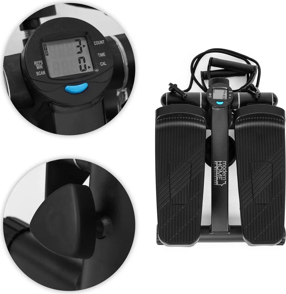 Stepper silencieux avec écran LCD et élastiques de musculation Sport - 7