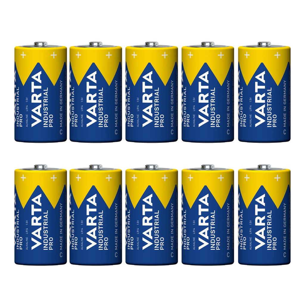 10x Alkali-Batterie R-14 LR14 C 1,5 V Varta Industrial Pro