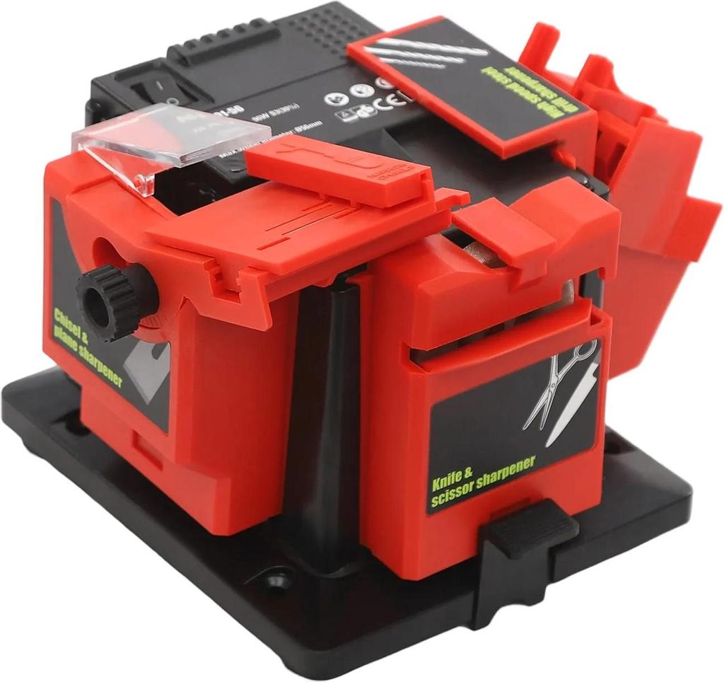 Multifunktionaler elektrischer Schärfer - Universal-Schleifgerät - Meißel 6–51 mm - Bohrer 3,5–13 mm - Scheren ≤5 mm - 96 W - Ø56 mm Schl...