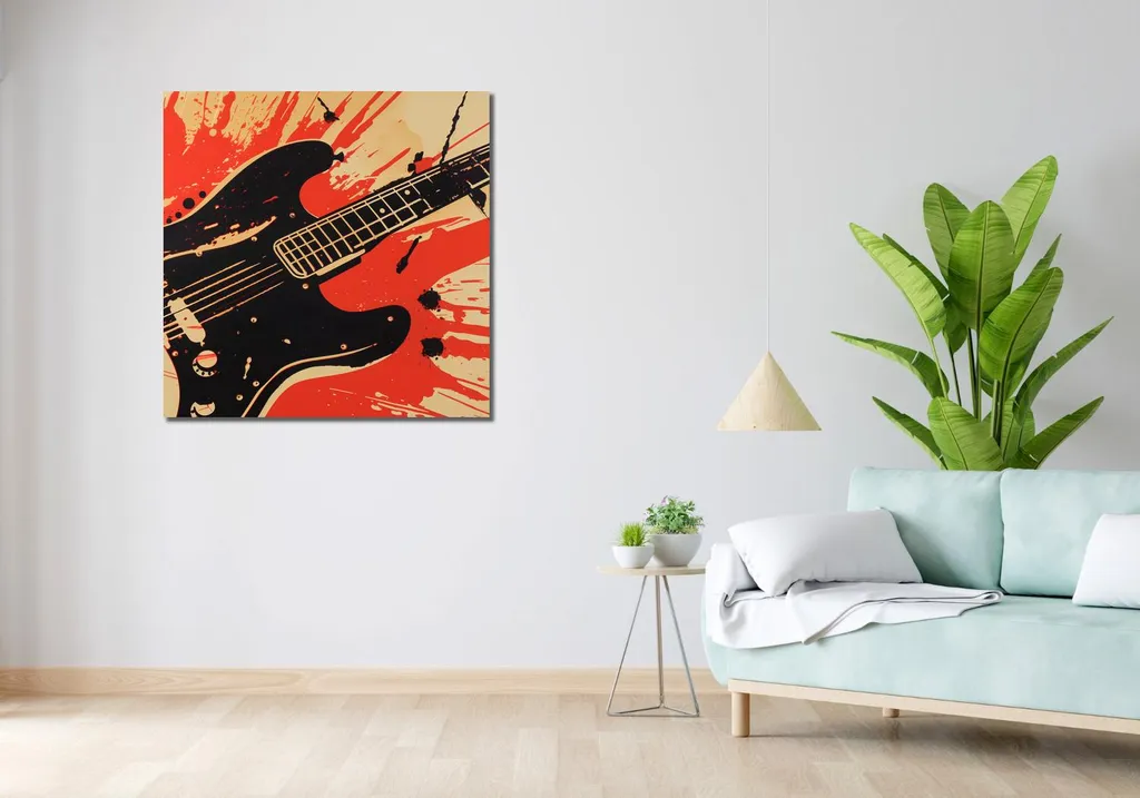 Aménager son Studio avec le Tableau Guitare Électrique de 90 x 90 cm - 2