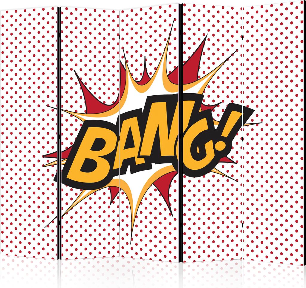5-teiliger Einseitiger Vlies Paravent - BANG! II 225x172 cm Für Kinder m-A-0482-z-c