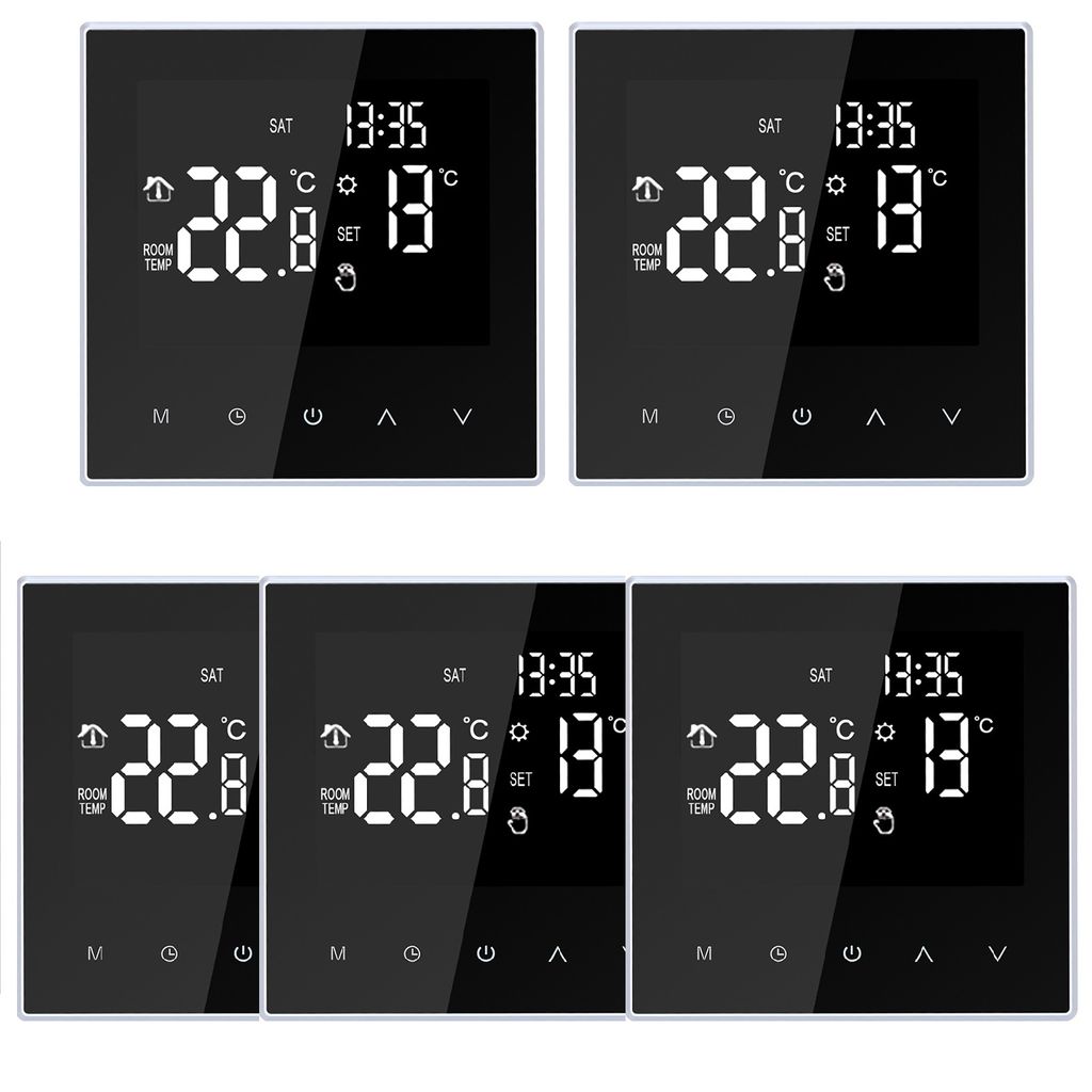 5X Smart Digital LCD Raumthermostat für 16A Elektrische Fußbodenheizung Thermostat, Woechentliche Zirkulation Programmierbare【Elektrische Fußb...