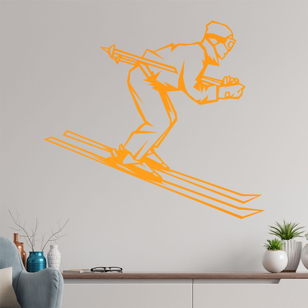 Schispringer Wandtattoo in 6 Größen - Wandaufkleber Wall Sticker - Dekoration, Küche, Wohnzimmer, Schlafzimmer, Badezimmer