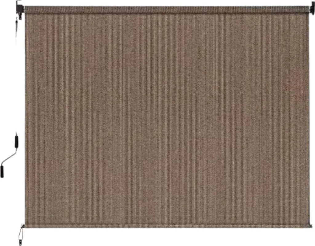 Store de jardin enroulable 240x180 cm marron en HDPE et aluminium