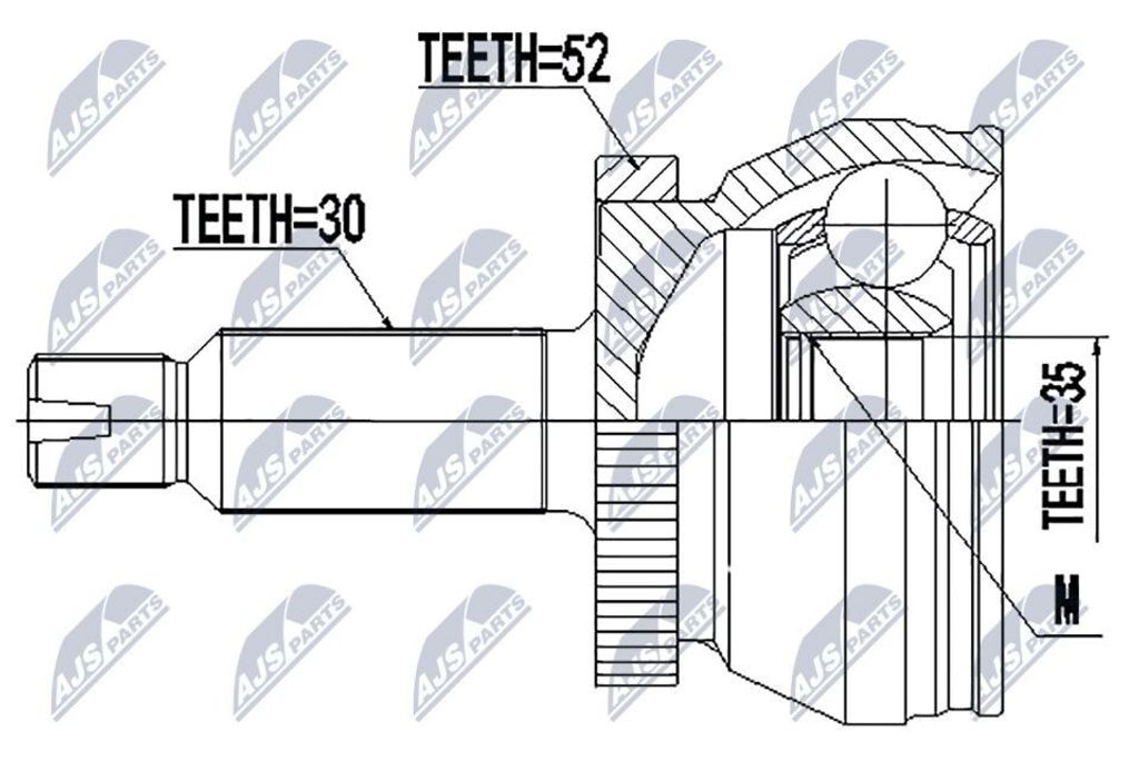 NTY Gelenksatz Antriebswelle Vorne für HYUNDAI SANTA FÉ II (CM) NPZ-HY-554
