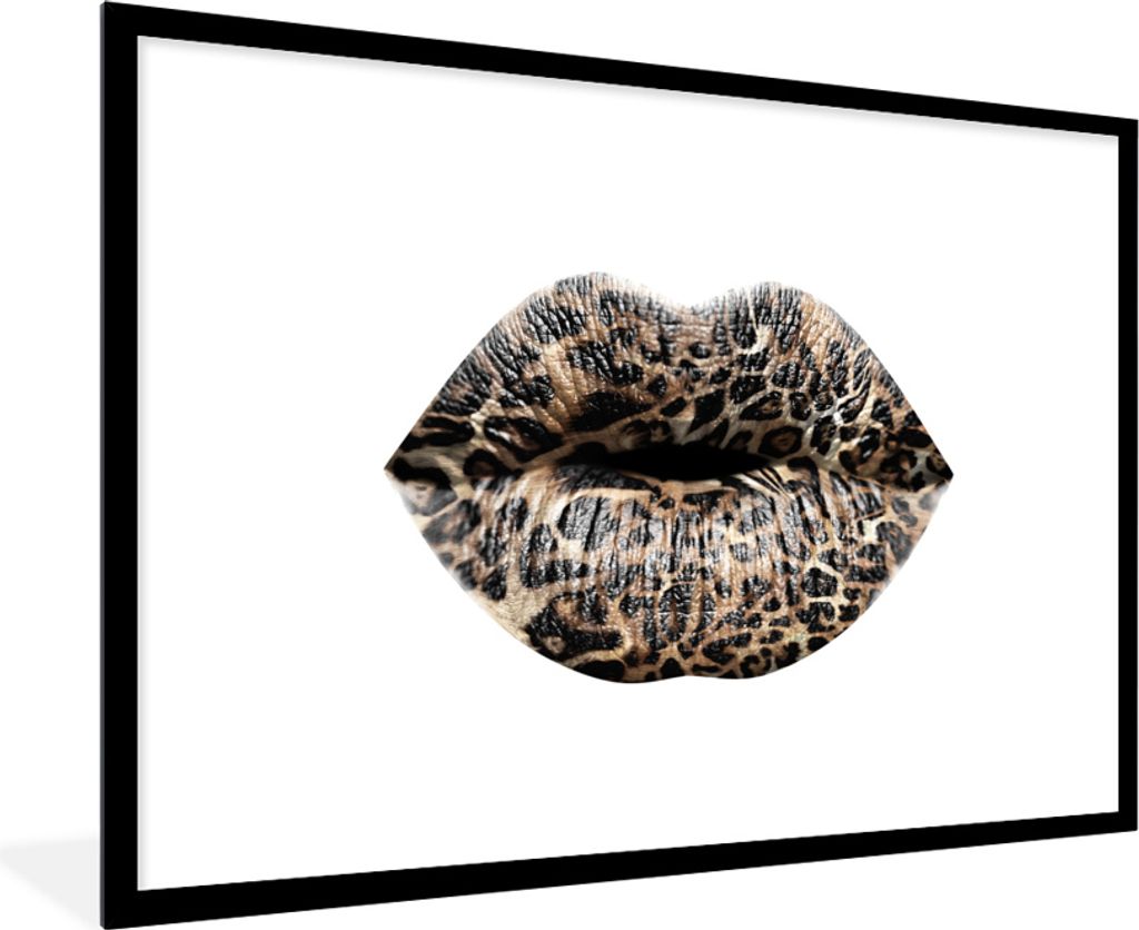 MuchoWow® MuchoWow® Gerahmtes Poster Lippen - Tigerdruck - Produktbild 