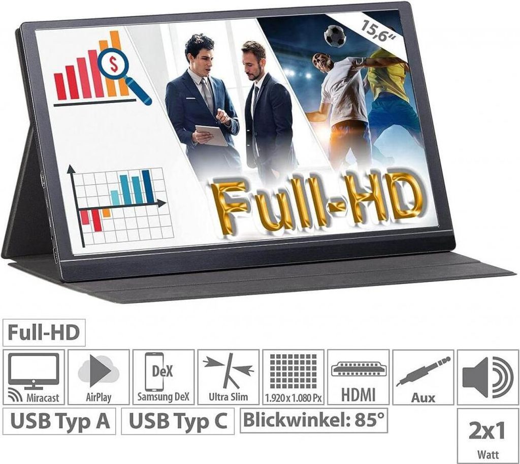 auvisio EZM-210 (ZX-5067-675) Tragbarer Monitor Mobiler Produktbild 