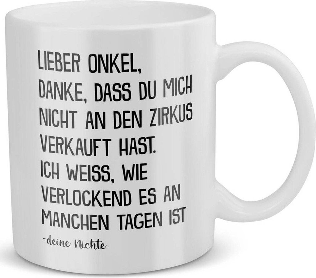 22Feels Bester Onkel Geschenk von Nichte Männer Geburtstag Tasse Weihnachten Kaffeetasse Kaffeetasse Herrentag Haferl Geschenkidee