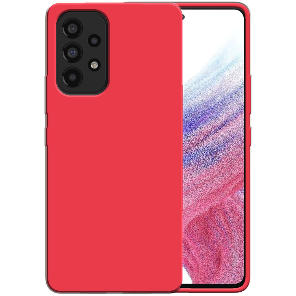 Smartphonica Silikonhülle für Samsung Galaxy A53 5G Hülle mit weicher Innenseite - Rot