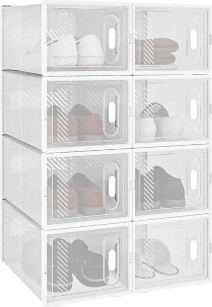 Organisateur de chaussures transparent pour dressing - Lot de 8 PRO