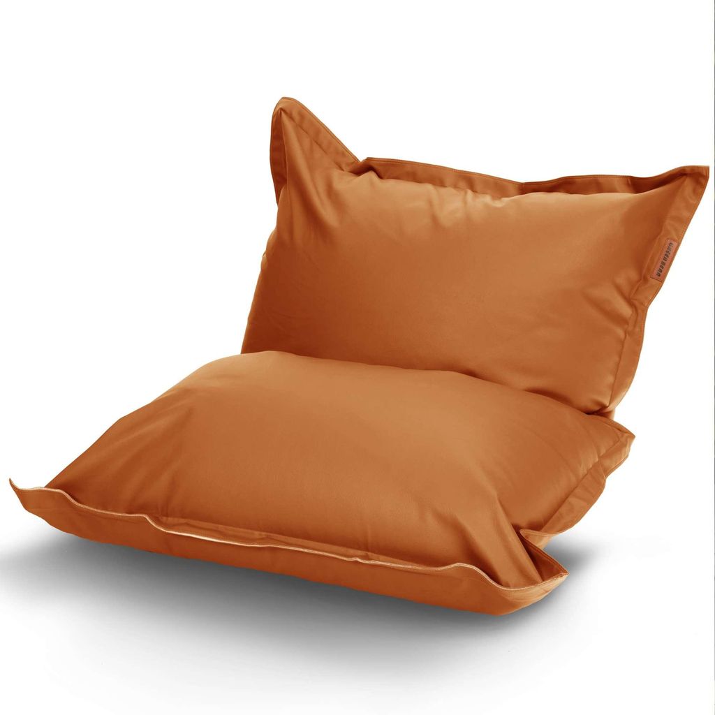 Green Bean XXL Riesen-Sitzsack aus Kunstleder mit EPS Perlen Füllung - 140 x 180 cm 380 Liter - Bean Bag Sitzkissen Sitzpuff Sitzsessel Bodenkis...