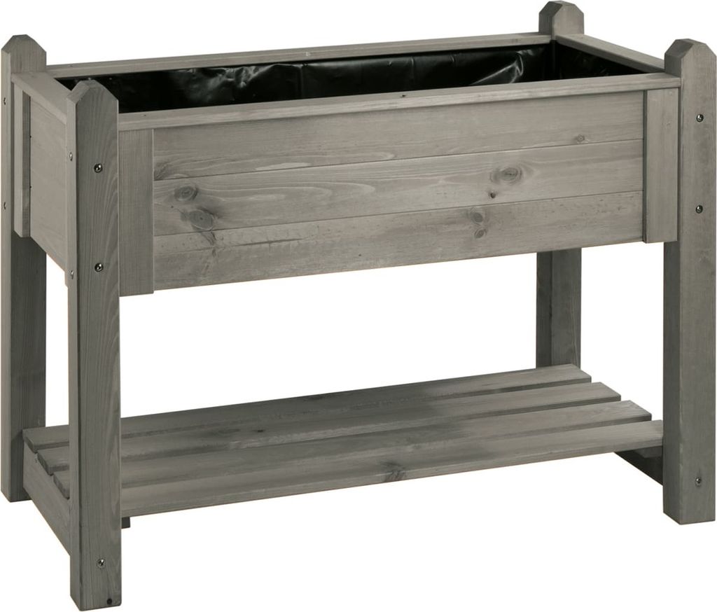 Hochbeet Premium aus Kiefernholz, Vintage-Grau, 114x60x84,4 Produktbild 