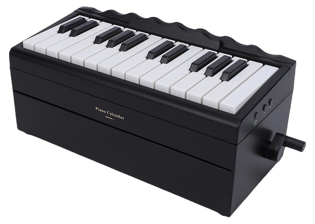 25 Key BT Playable Piano Calendar Electronic Keyboard with 52 World Famous Songs 8 Instrument Modes LED Lights Rechargeable Music Desk Decor for
