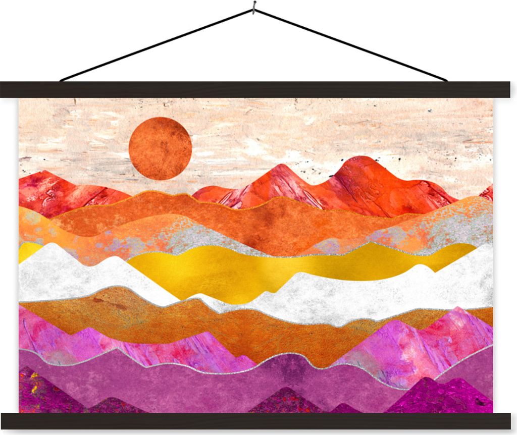 MuchoWow Textilposter Lesbisch - Stolz - Marmor 120x80 cm mit schwarzem Rahmen - Wanddeko