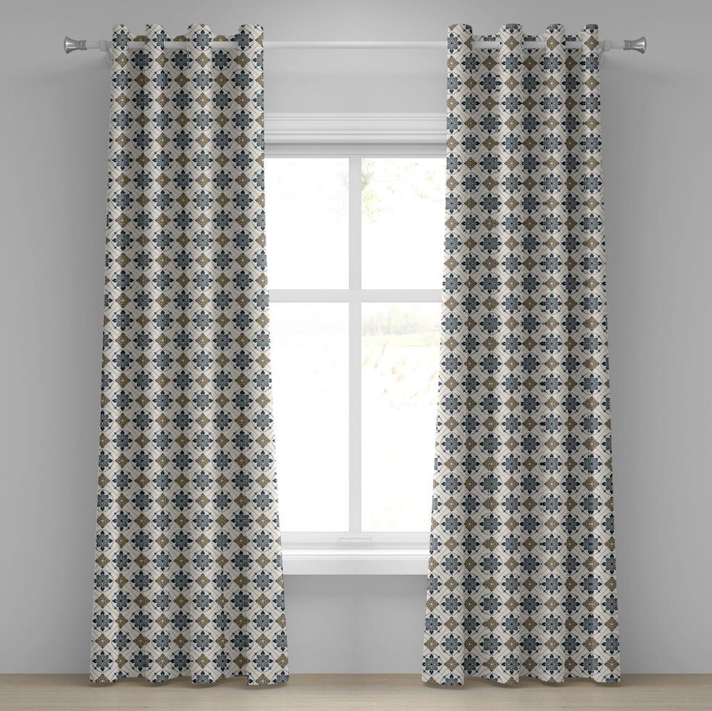 ABAKUHAUS persisch Ösenvorhang, Retro Boho-Waliser-Birnen mit persischen Essiggurken traditionellen Motiv-Artsy Entwurfs-Druck, Dekorative 2-Panel...