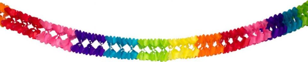 Papiergirlande Multicolor als Deko für Fasching, Geburtstag & CSD | 6m