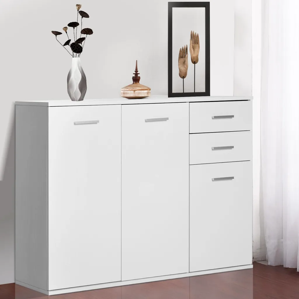 Commode de cuisine compacte pour micro-ondes et vaisselle blanche - 7