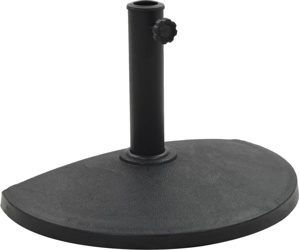 The Living Store Sonnenschirmfuß Halbrund 9 kg Schwarz Polyharz