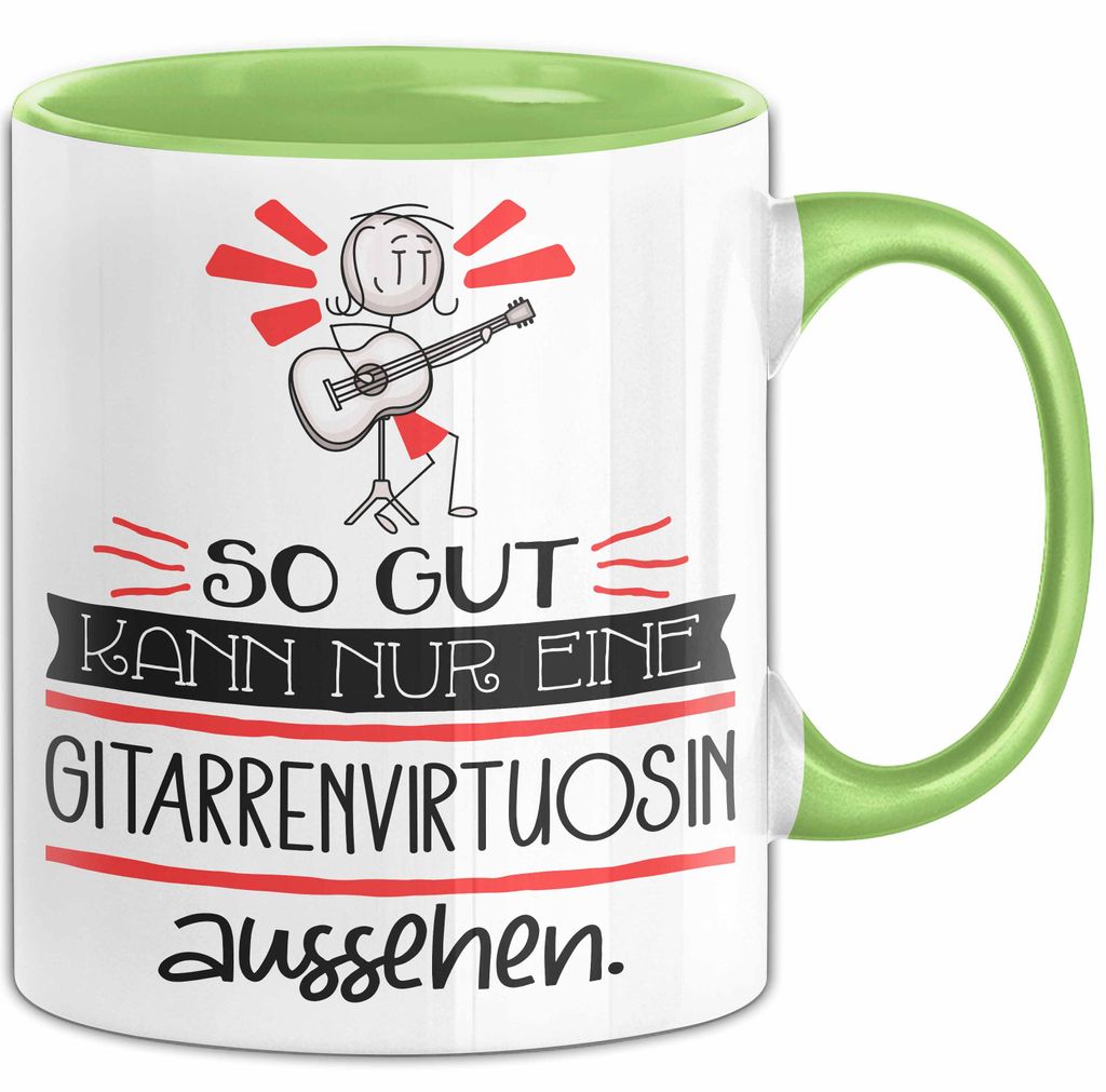 Gitarrenvirtuosin Geschenk Tasse So Gut Kann Nur Eine Gitarrenvirtuosin Aussehen Geschenkidee Geburtstag Weihnachten Lustig (Grün)