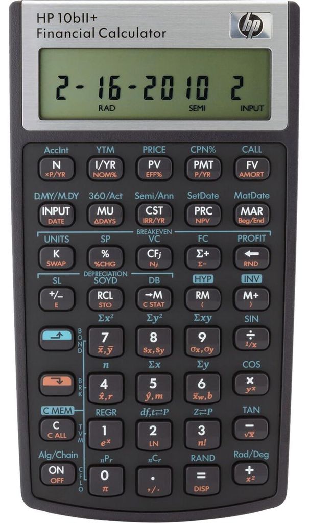 Finanzrechner HP 10bII+ schwarz, programmierbar, Batterie Produktbild 