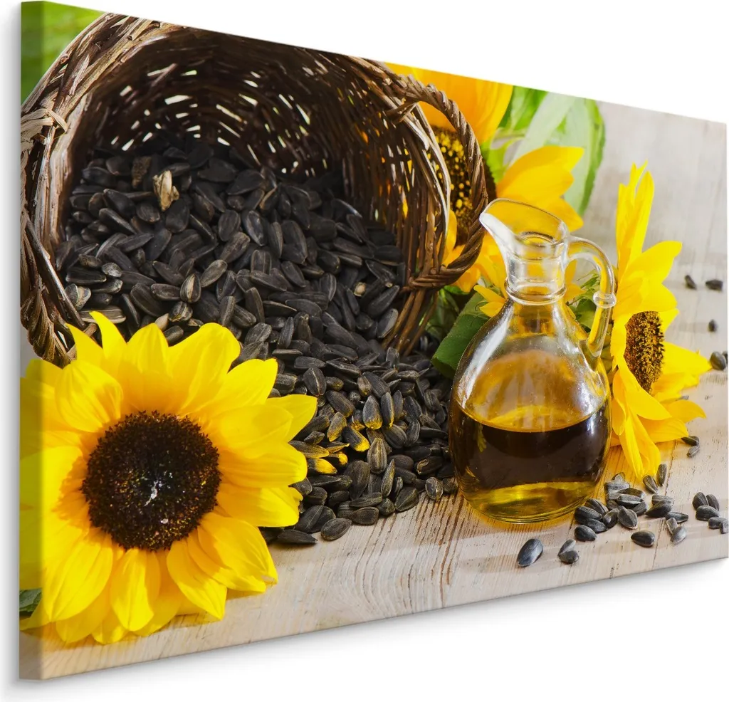 Decorazione Parete XXL Girasoli 120x80 - Tela Artistica Effetto Olio