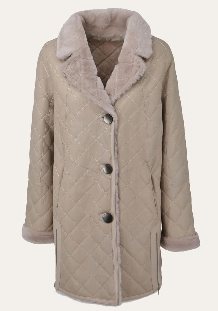 Lammfellmantel Monia Beige - Größe: M Produktbild 