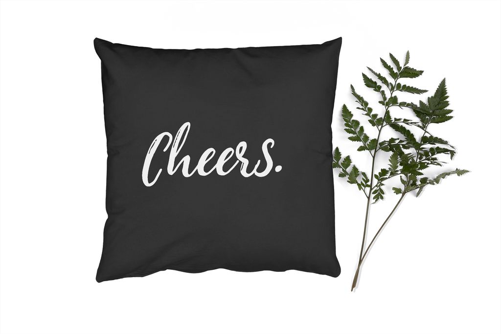 MuchoWow Zierkissen Sofakissen Wohnzimmer Dekokissen 45x45 cm Zitate - Sprichwörter - Trinken - Schlafpolster - Polster für das Sofa