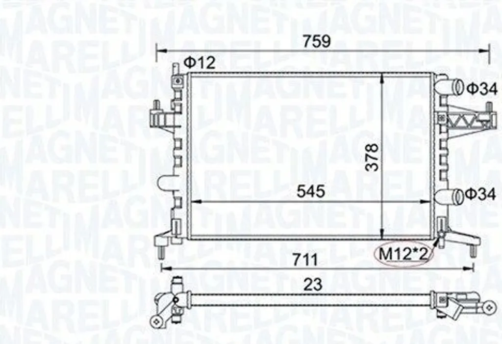 Radiateur de refroidissement eau Opel Corsa C 1.0 12V châssis X01