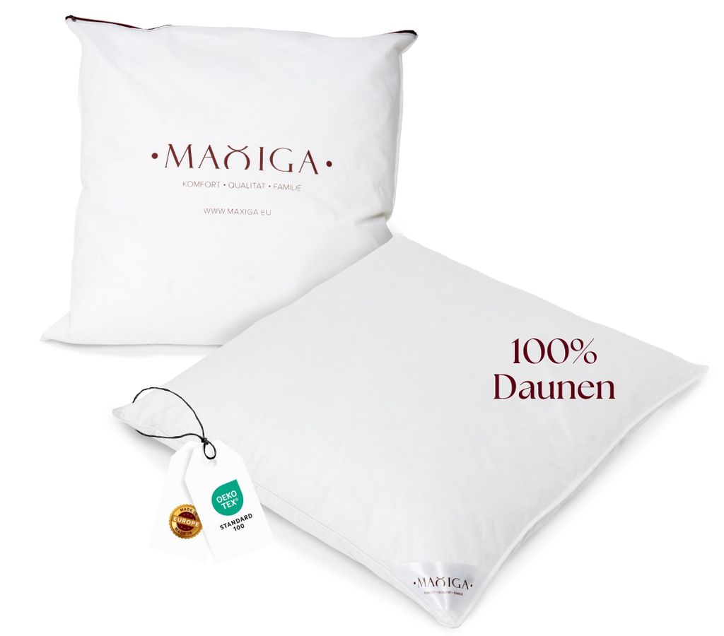 Maxiga Daunenkissen 80x80 cm 100 % DAUNE | Füllgewicht Produktbild 
