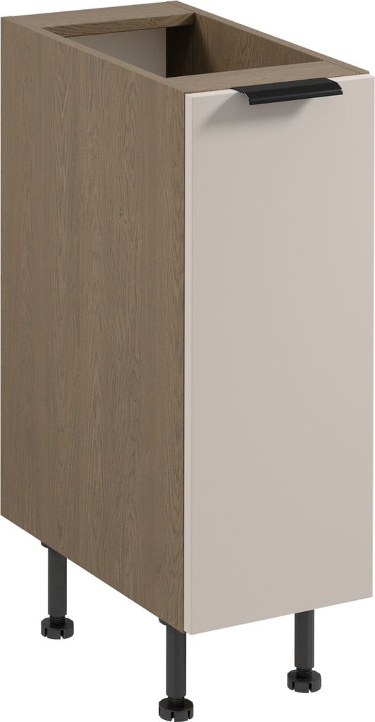Unterschrank 30 cm Küche Küchenschrank Küchenblock ohne Arbeitsplatte, Sorento D30 Beige/Eiche