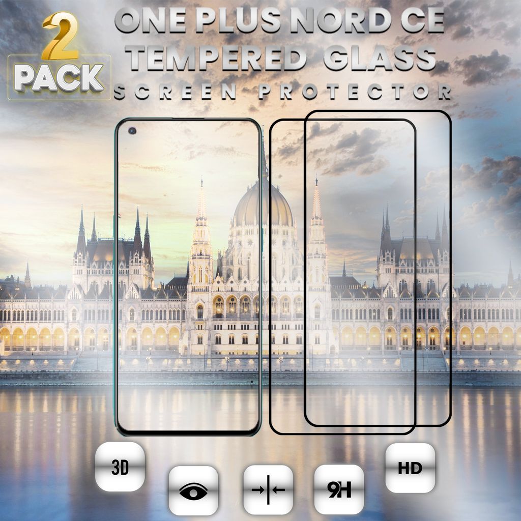 2-Pack OnePlus Nord CE - Gehärtetes Glas 9H - Hochwertiger 3D-Displayschutz