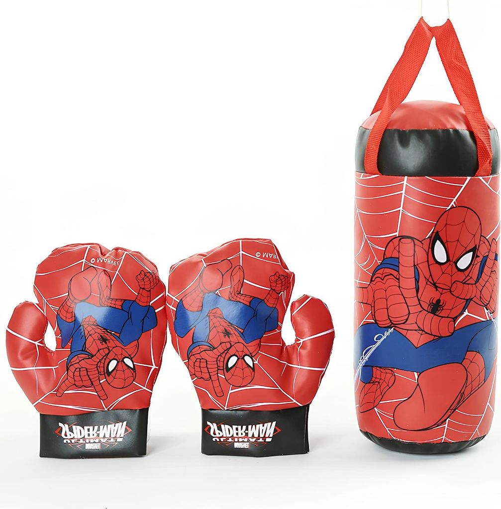 Kinderboxhandschuhe und Trainingssack Spiderman Produktbild 