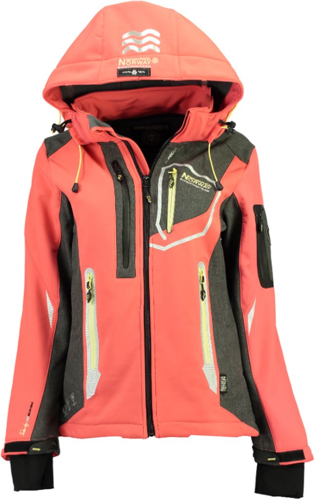 Geographical Norway Damen Jacke Softshell Regenjacke Übergangsjacke, Model: Tahiti, Farbe: orange, Größe: S