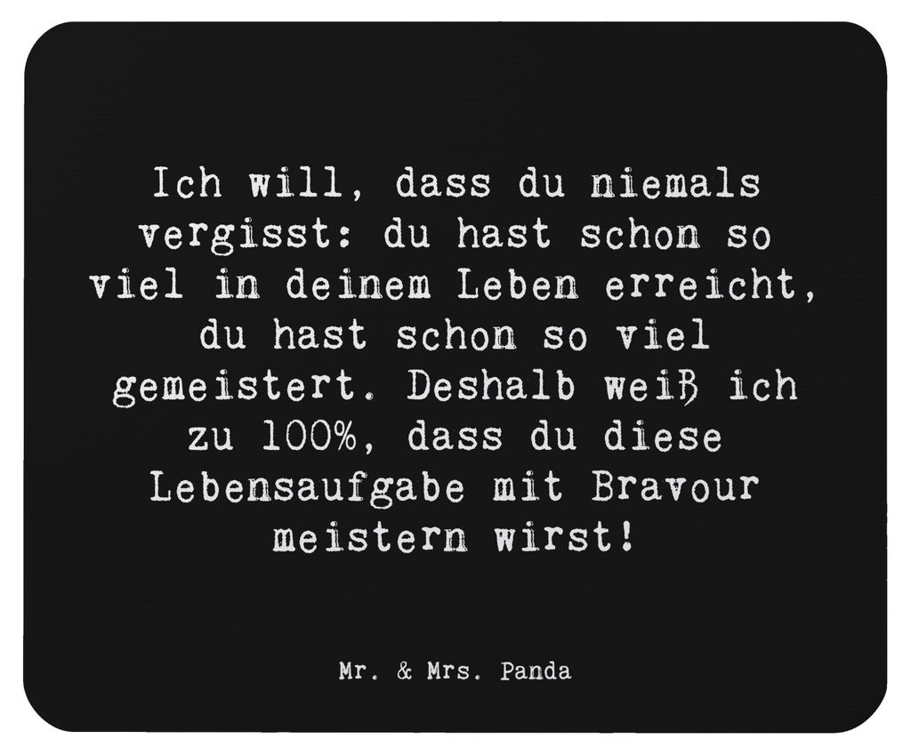 Mr. & Mrs. Panda Mauspad Spruch Trost Erinnerungen - Schwarz - Geschenk, Motivation, mausteppich, Nähe, Geschenke, laptop mousepad, Stimmungen, Ge...