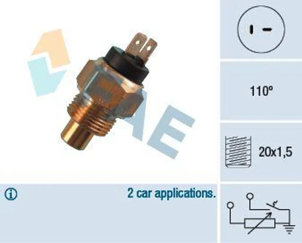 FAE 34270 Sensore Temperatura Refrigerante 60573387 per Alfa 155 164