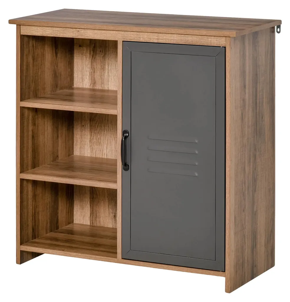 Petit buffet de rangement industriel 60 cm avec tablettes amovibles
