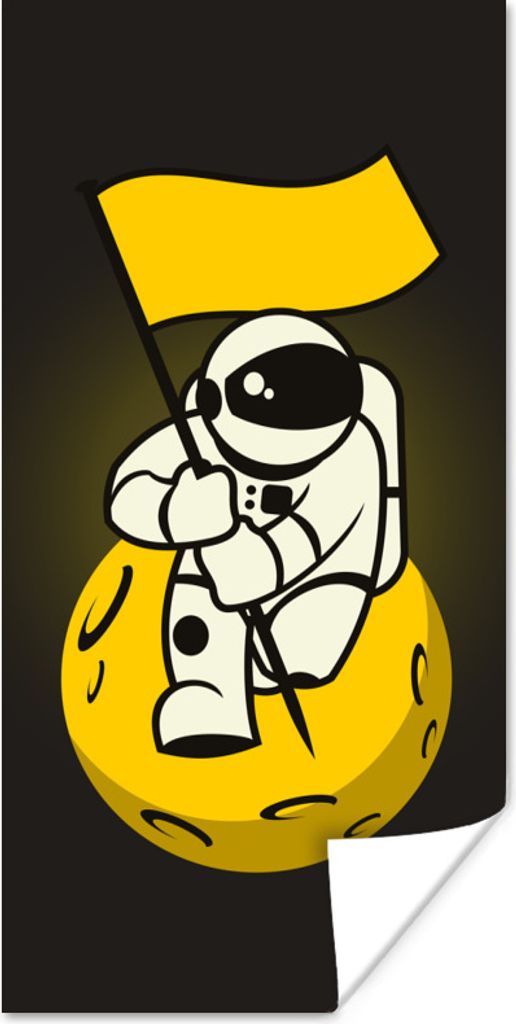 MuchoWow Poster Illustration - Mensch - Mond - Kinder 40x80 cm - Dekoration