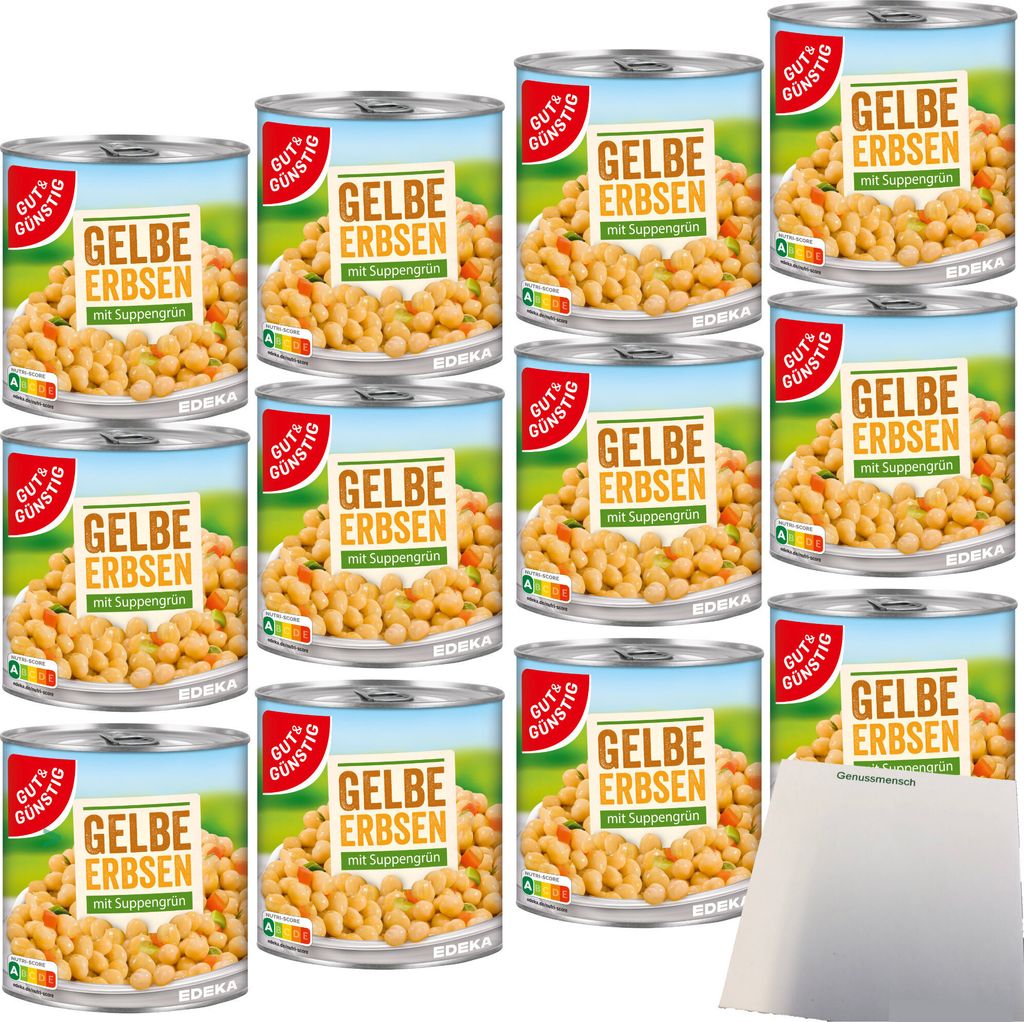 Gut & Günstig Gelbe Erbsen mit Suppengrün 12er Pack Produktbild 