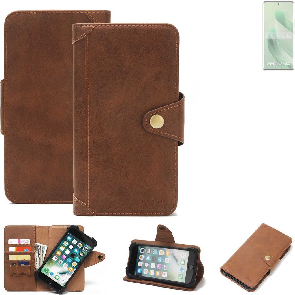 K-S-Trade Handyhülle kompatibel mit Infinix Zero 30 5G Schutz Hülle Walletcase Bookstyle Tasche Case Handytasche Wallet Flipcase Cover Polyuretha...