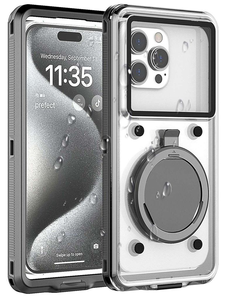 Wasserdichte Handyhülle 6.9 Zoll Universal Case, TPU Touchscreen, stoßfest, kratzfest, Schwimmen, Outdoor Schutz, Schwarz, kompatibel viele Modelle