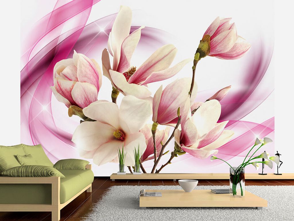 Vlies Fototapete 400x280 cm Tapeten Wandtapete XXL Blumen Magnolien b-A-0245-a-b
