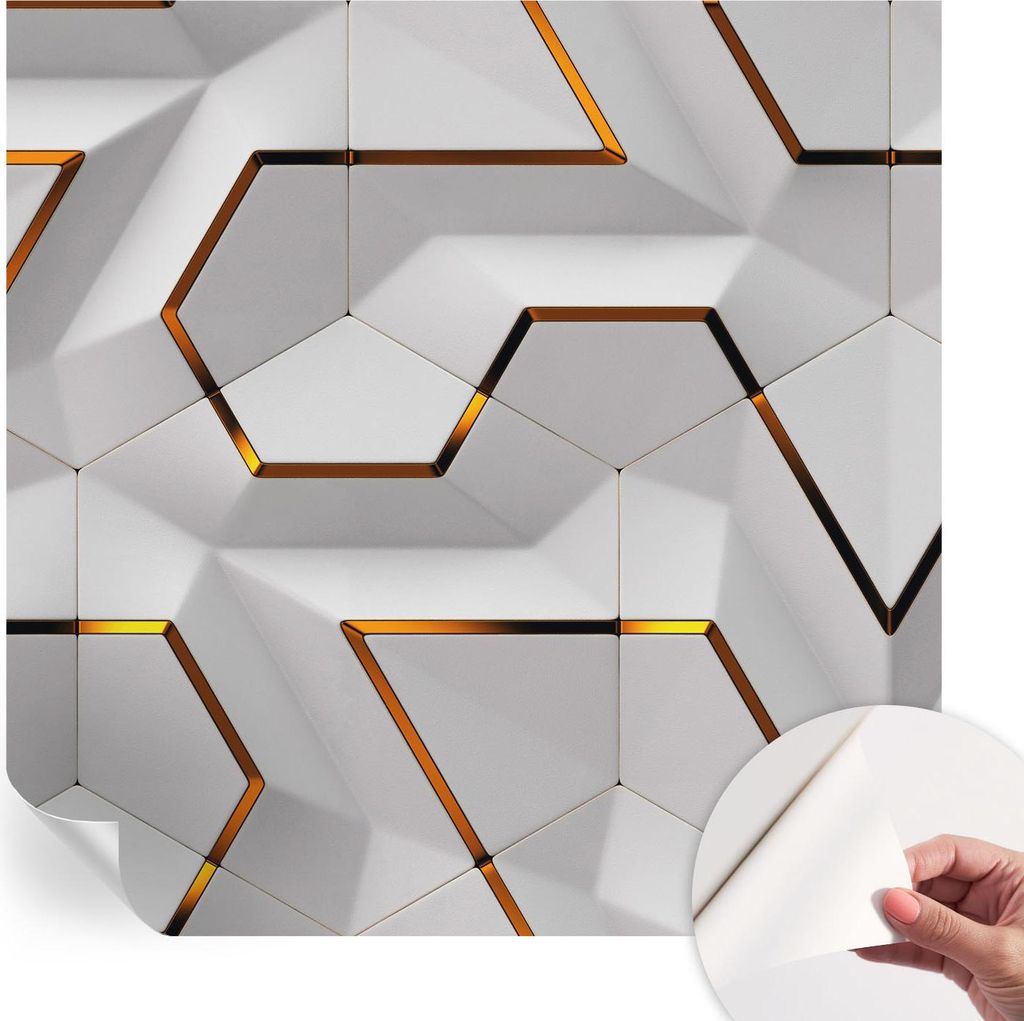 Selbstklebende Wandtapete - Dekorative Tapete für Wohnzimmer - Klebefolie für Wandbilder - Tapetenfolie für Wanddekoration - 250x250 cm - Modern...