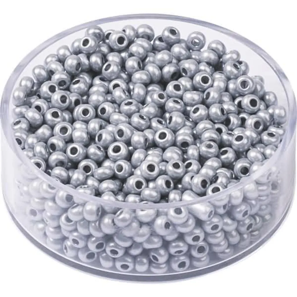 Perles de rocaille gris argenté pour création de bijoux et broderie - 2