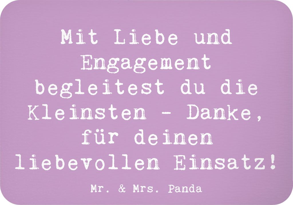 Mr. & Mrs. Panda magnet Spruch Liebevolle Erzieher - Lavendeltraum - Geschenk, Kühlschrankmagnet, Aufmerksamkeit, Anerkennung, Danke sagen, Unters...