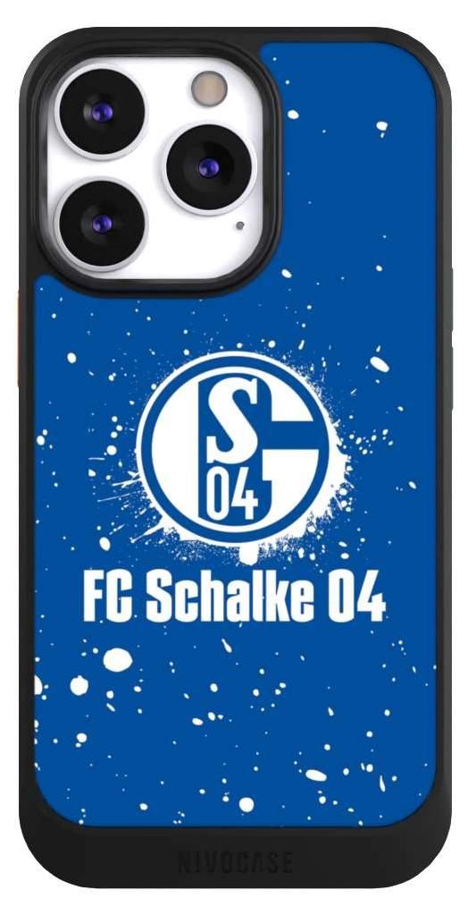 NIVOCASE Hülle für Apple iPhone 13 Pro Handyhülle NIVOcore Case Schwarz FC Schalke 04 Logo S04