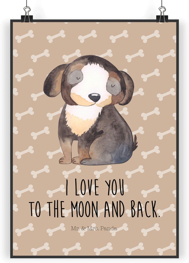Mr. & Mrs. Panda Bild Hund Entspannen DIN A4 - Hundeglück - Geschenk, Plakat, Sprüche, Verliebt, Wandbild, Liebe, Hundemama, wanddeko, Kunstdruck...
